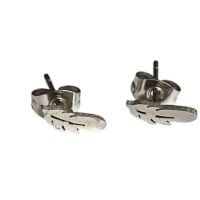 Stalen Oorstekers Veertjes Zilverkleur &acirc;&euro;&ldquo; 9x3mm -