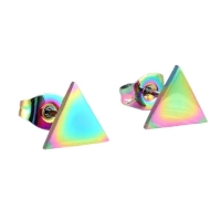 Stalen Oorbellen Driehoek Multikleur &acirc;&euro;&ldquo; 7mm -