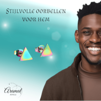 Stalen Oorbellen Driehoek Multikleur &acirc;&euro;&ldquo; 7mm -