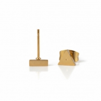 RVS Driehoek Oorbellen Goudkleur 5mm - Geometrische Oorstekers -