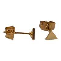 Stalen Oorbellen Driehoek Goudkleur &acirc;&euro;&ldquo; 4mm -
