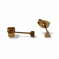 Stalen Oorbellen Driehoek Goudkleur &acirc;&euro;&ldquo; 3mm -
