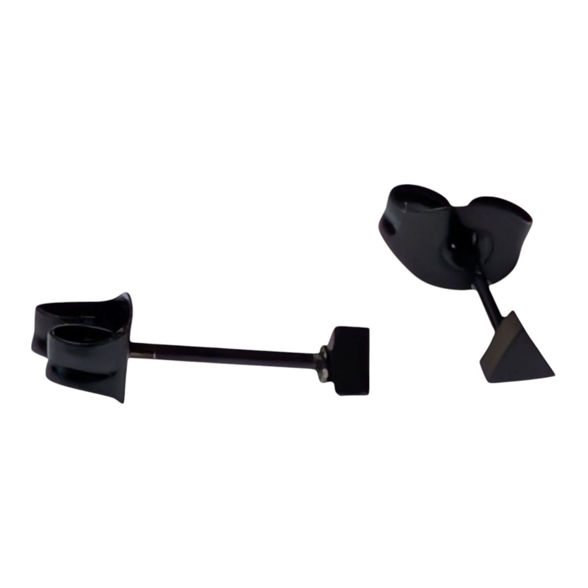 Stalen Oorbellen Driehoek Zwart &acirc;&euro;&ldquo; 3mm -