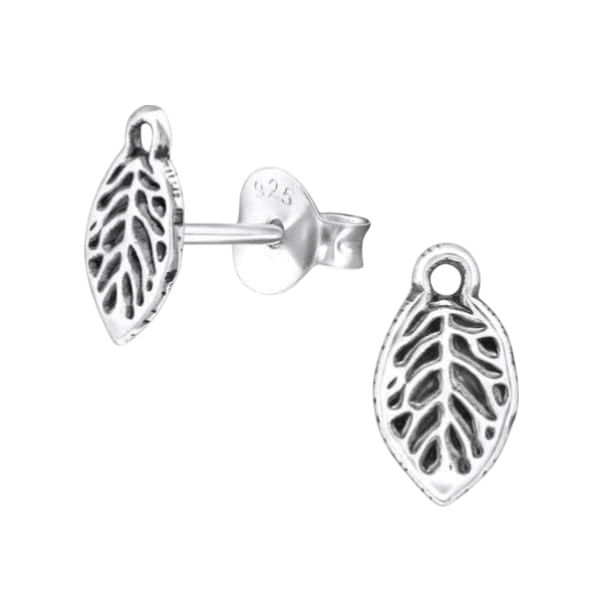 Zilveren Blaadje Oorbellen Antieklook &acirc;&euro;&ldquo; 9x5mm -