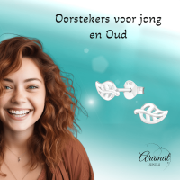 Zilveren Blaadje Oorbellen &acirc;&euro;&ldquo; 7x5mm -