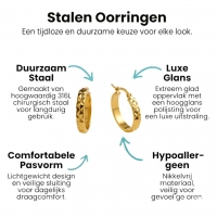 Oorringen Ruitjes Goudkleur Staal &acirc;&euro;&ldquo; 25mm -