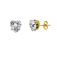 Zirkonia Hart Oorbellen Goudkleur &acirc;&euro;&ldquo; 6mm -