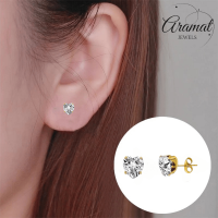 Zirkonia Hart Oorbellen Goudkleur &acirc;&euro;&ldquo; 6mm -