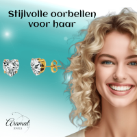 Zirkonia Hart Oorbellen Goudkleur &acirc;&euro;&ldquo; 6mm -