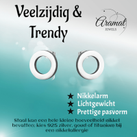 Open Cirkel Oorbellen Zilverkleur &acirc;&euro;&ldquo; 8mm -
