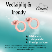 Open Cirkel Oorbellen Rosegoudkleur &acirc;&euro;&ldquo; 9mm -