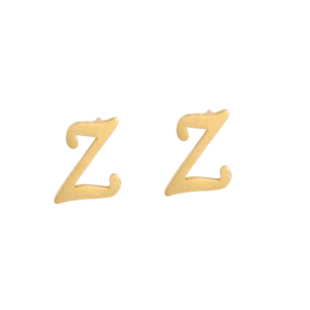 RVS Letter Z Oorbellen Goudkleurig &acirc;&euro;&ldquo; Initiaal -