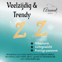 RVS Letter Z Oorbellen Goudkleurig &acirc;&euro;&ldquo; Initiaal -