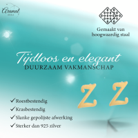 RVS Letter Z Oorbellen Goudkleurig &acirc;&euro;&ldquo; Initiaal -