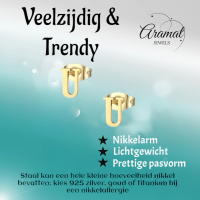 RVS Letter U Oorbellen Goudkleurig &acirc;&euro;&ldquo; Initiaal - Unisex