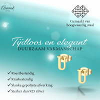 RVS Letter U Oorbellen Goudkleurig &acirc;&euro;&ldquo; Initiaal - Unisex
