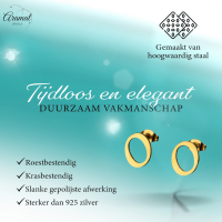 RVS letter O oorstekers goudkleurig -
