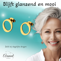 RVS letter O oorstekers goudkleurig -