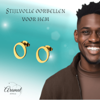 RVS letter O oorstekers goudkleurig -