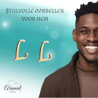 RVS letter L oorstekers goudkleurig -