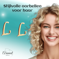 RVS letter L oorstekers goudkleurig -