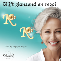 RVS letter K oorstekers goudkleurig -