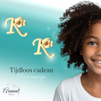 RVS letter K oorstekers goudkleurig -