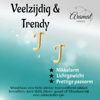 RVS letter J oorstekers goudkleurig -