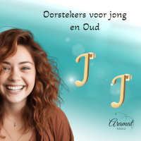 RVS letter J oorstekers goudkleurig -