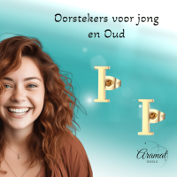 RVS letter I oorstekers goudkleurig -