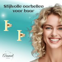 RVS letter I oorstekers goudkleurig -