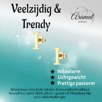 RVS letter I oorstekers goudkleurig -