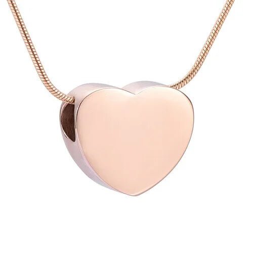 Ros&Atilde;&copy;kleurige asbedel hart &acirc;&euro;&ldquo; roestvrij staal 13mm - Unisex