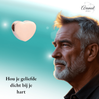 Ros&Atilde;&copy;kleurige asbedel hart &acirc;&euro;&ldquo; roestvrij staal 13mm - Unisex