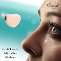 Ros&Atilde;&copy;kleurige asbedel hart &acirc;&euro;&ldquo; roestvrij staal 13mm - Unisex