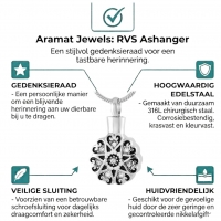 Ronde Keltische ashanger staal met zirkonia - Heren