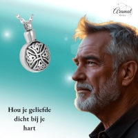 Keltische ronde ashanger staal triquetra zwart - Heren
