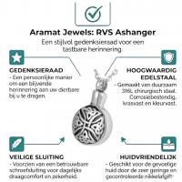 Keltische ronde ashanger staal triquetra zwart - Heren
