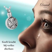 Keltische ronde ashanger staal triquetra zwart - Heren