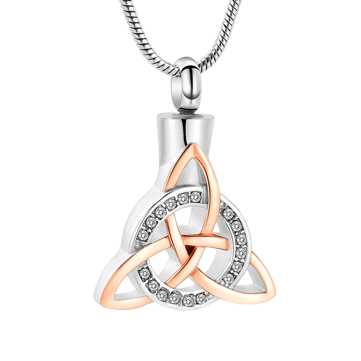 Keltische as-hanger staal triquetra met kristal - Heren