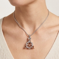 Keltische as-hanger staal triquetra met kristal - Heren