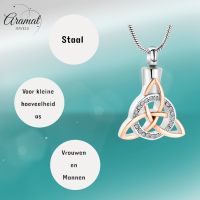 Keltische as-hanger staal triquetra met kristal - Heren