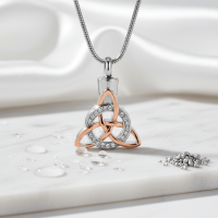 Keltische as-hanger staal triquetra met kristal - Heren