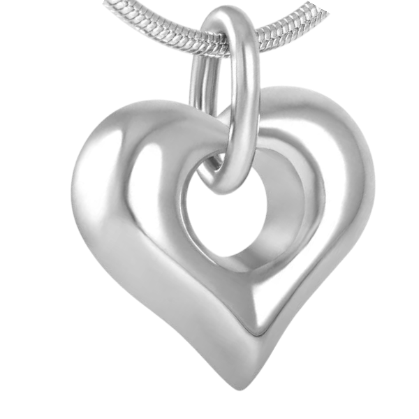 Hartvormig As Sieraad met Open Detail Staal &acirc;&euro;&ldquo; 2,5cm Rouwsieraad - Unisex