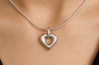 Hartvormig As Sieraad met Open Detail Staal &acirc;&euro;&ldquo; 2,5cm Rouwsieraad - Unisex