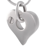 Hartvormig As Sieraad met Open Detail Staal &acirc;&euro;&ldquo; 2,5cm Rouwsieraad - Unisex