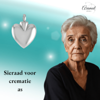 Hartvormig As Sieraad Staal &acirc;&euro;&ldquo; 2,8cm Rouwsieraad Zilverkleurig - Unisex
