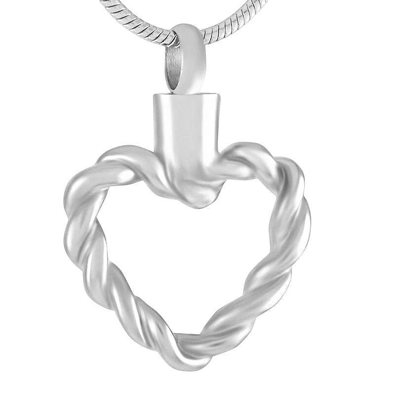 Gedraaide Hart Ashanger Open Staal &acirc;&euro;&ldquo; 3x2cm Uniek Gedenksieraad - Unisex