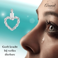Gedraaide Hart Ashanger Open Staal &acirc;&euro;&ldquo; 3x2cm Uniek Gedenksieraad - Unisex