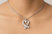 Stalen Open Hart Ashanger &acirc;&euro;&ldquo; 3cm Sierlijk Gedenksieraad Zilverkleurig - Unisex
